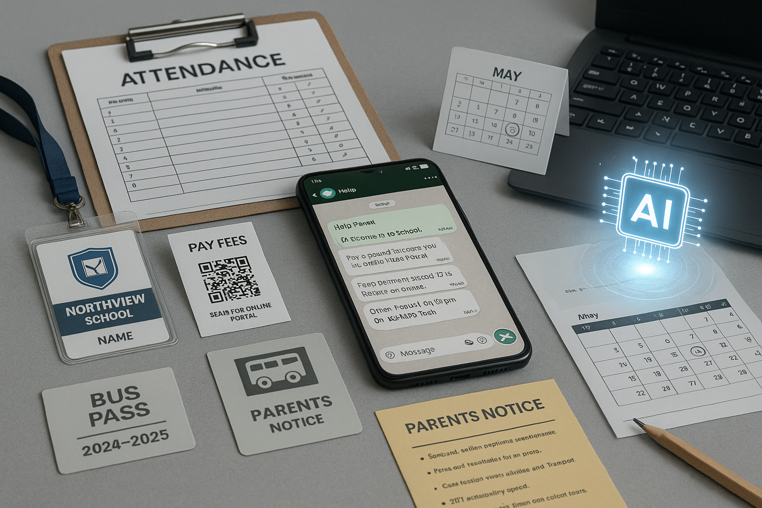 AI-assisted school campus coordination on WhatsApp